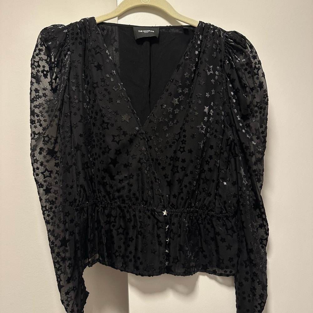The Kooples Black Starry Blouse